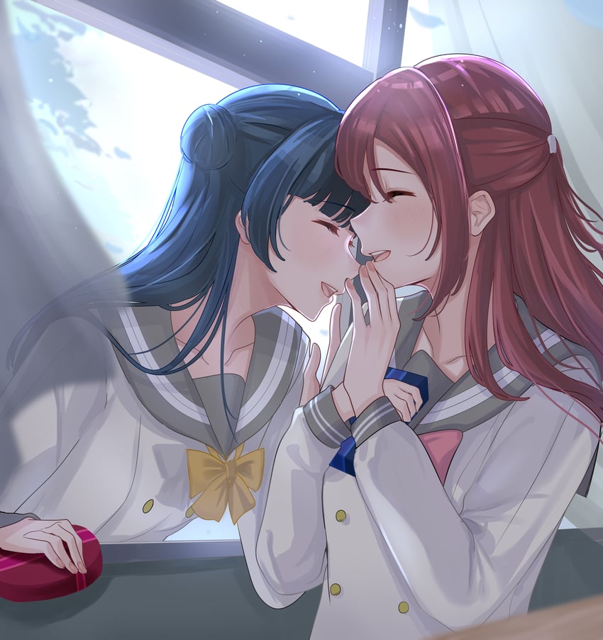 tsushima yoshiko and sakurauchi riko (love live! and 1 more) drawn by azusa_zilu