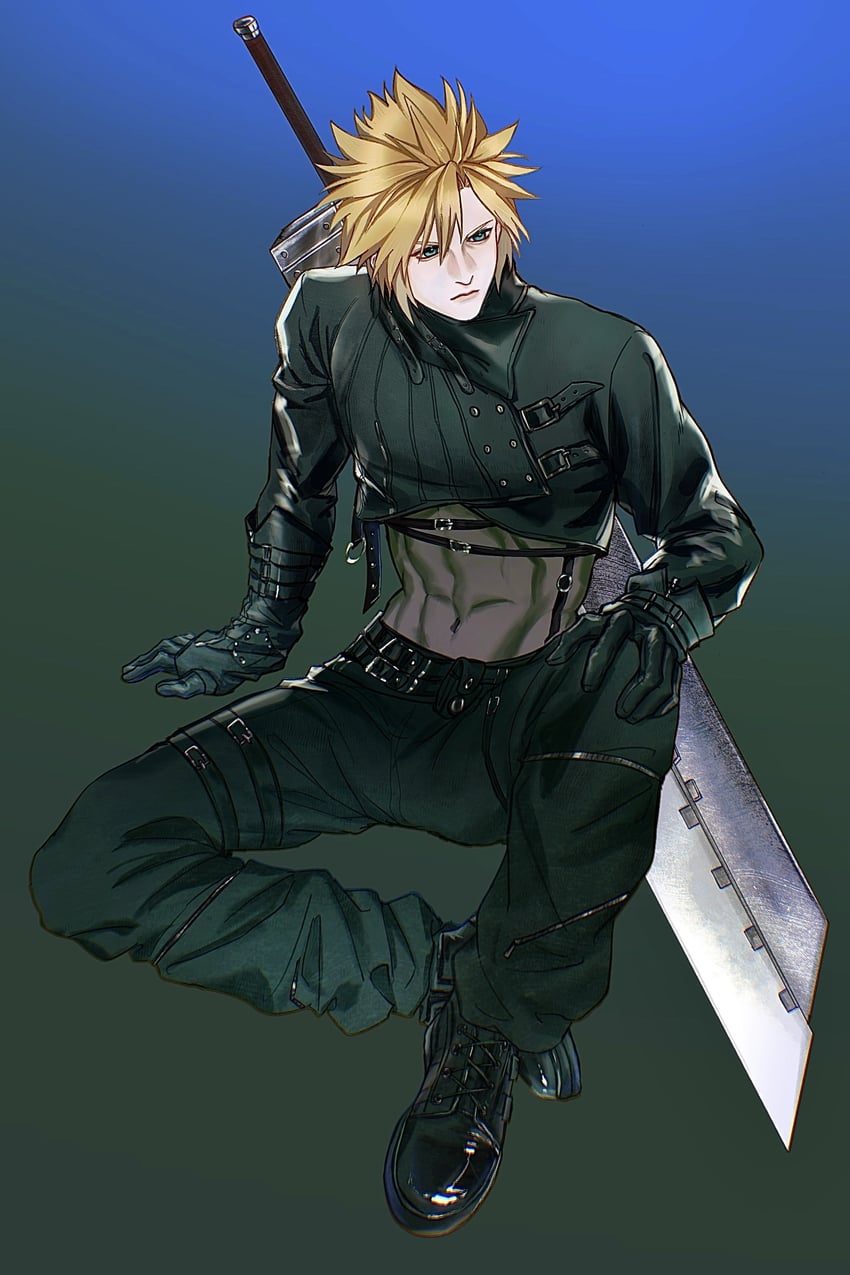 cloud strife (final fantasy and 1 more) drawn by aaamber_22