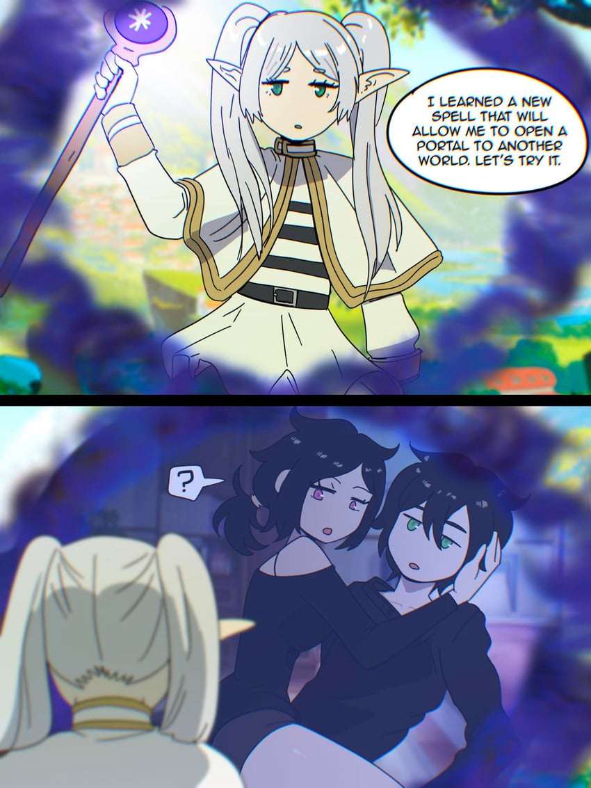 frieren, ashley graves, and andrew graves (sousou no frieren and 1 more) drawn by wolfradsenpai
