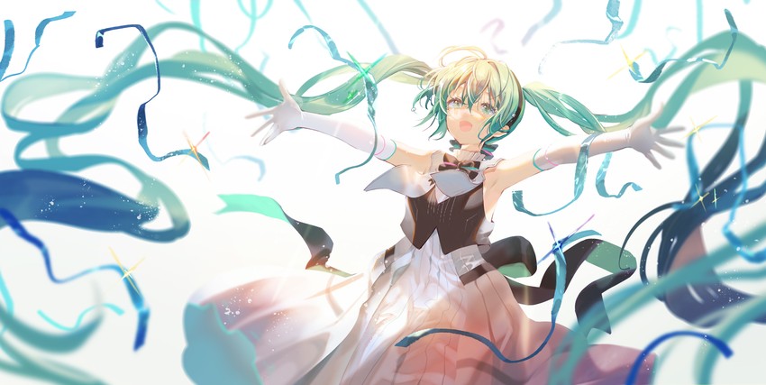 hatsune miku (vocaloid and 1 more) drawn by hamurekatsu