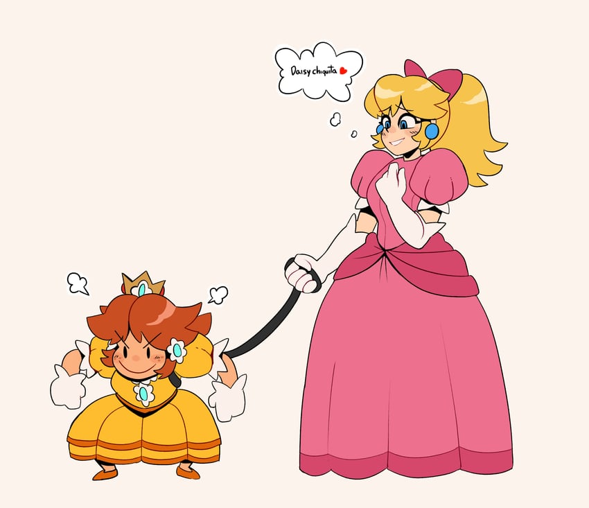 princess peach and princess daisy (mario and 1 more) drawn by thegreyzen
