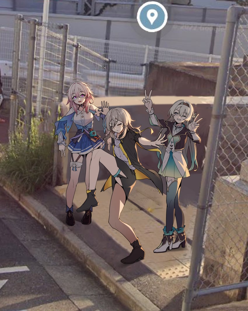 trailblazer, firefly, stelle, and march 7th (honkai and 1 more) drawn by kemile