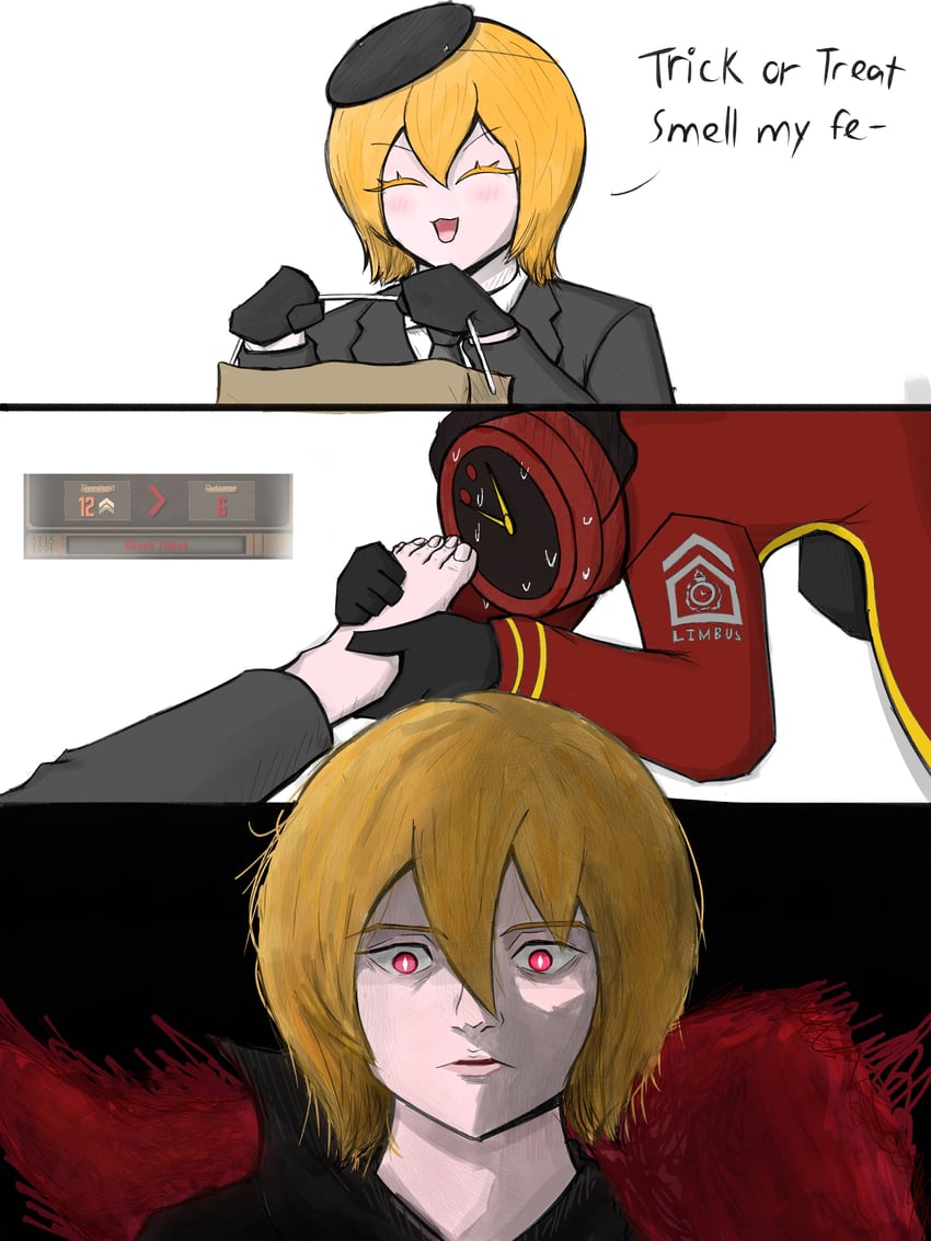 don quixote, dante, roland, and sancho (project moon and 1 more) drawn by senlidoesstuff
