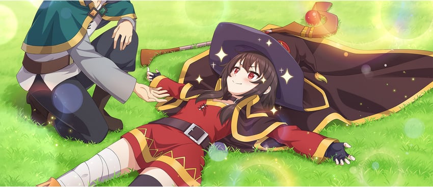 megumin and satou kazuma (kono subarashii sekai ni shukufuku wo! and 1 more)