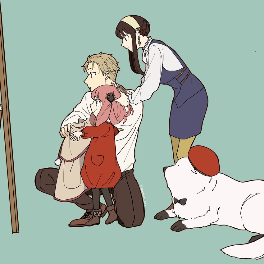 yor briar, anya, twilight, and bond (spy x family) drawn by tarutaruso3