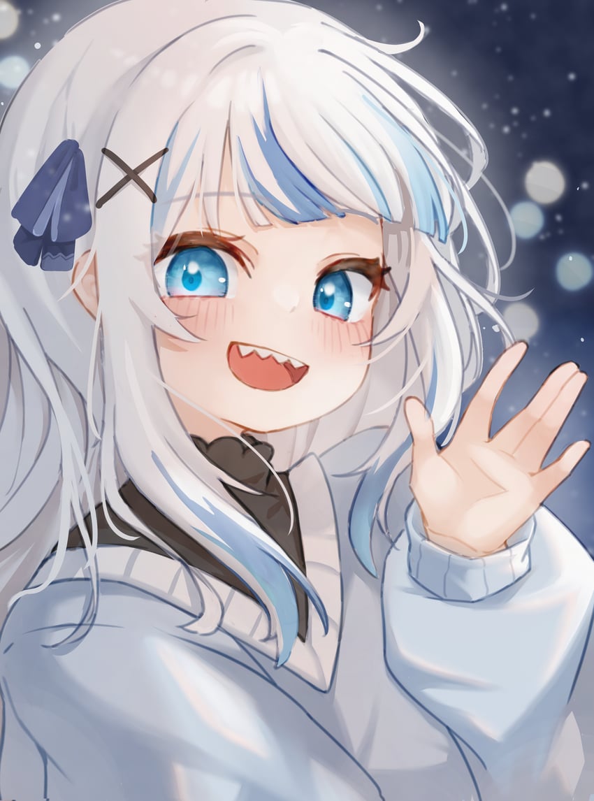 gawr gura (hololive and 1 more) drawn by illusiya