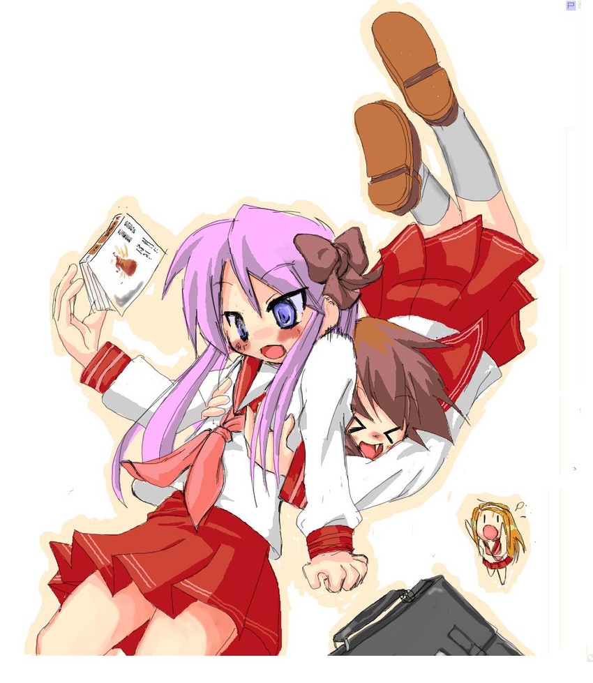 hiiragi kagami and kusakabe misao (lucky star) drawn by azumaya_(ricky)