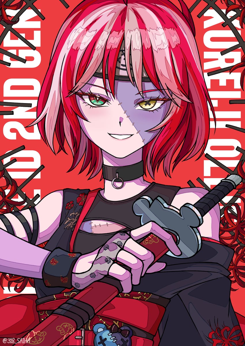 kureiji ollie and udin (hololive and 1 more) drawn by 318_saiha