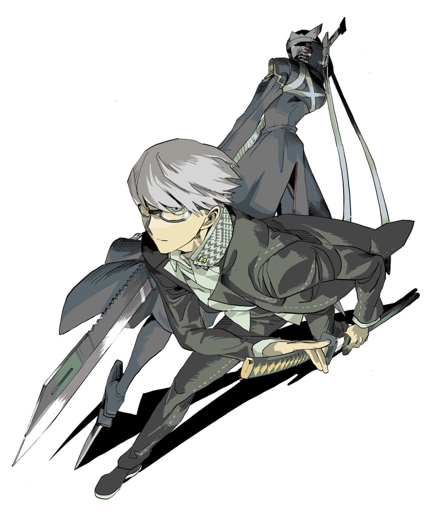 narukami yu and izanagi (persona and 1 more) drawn by pure_to_ma