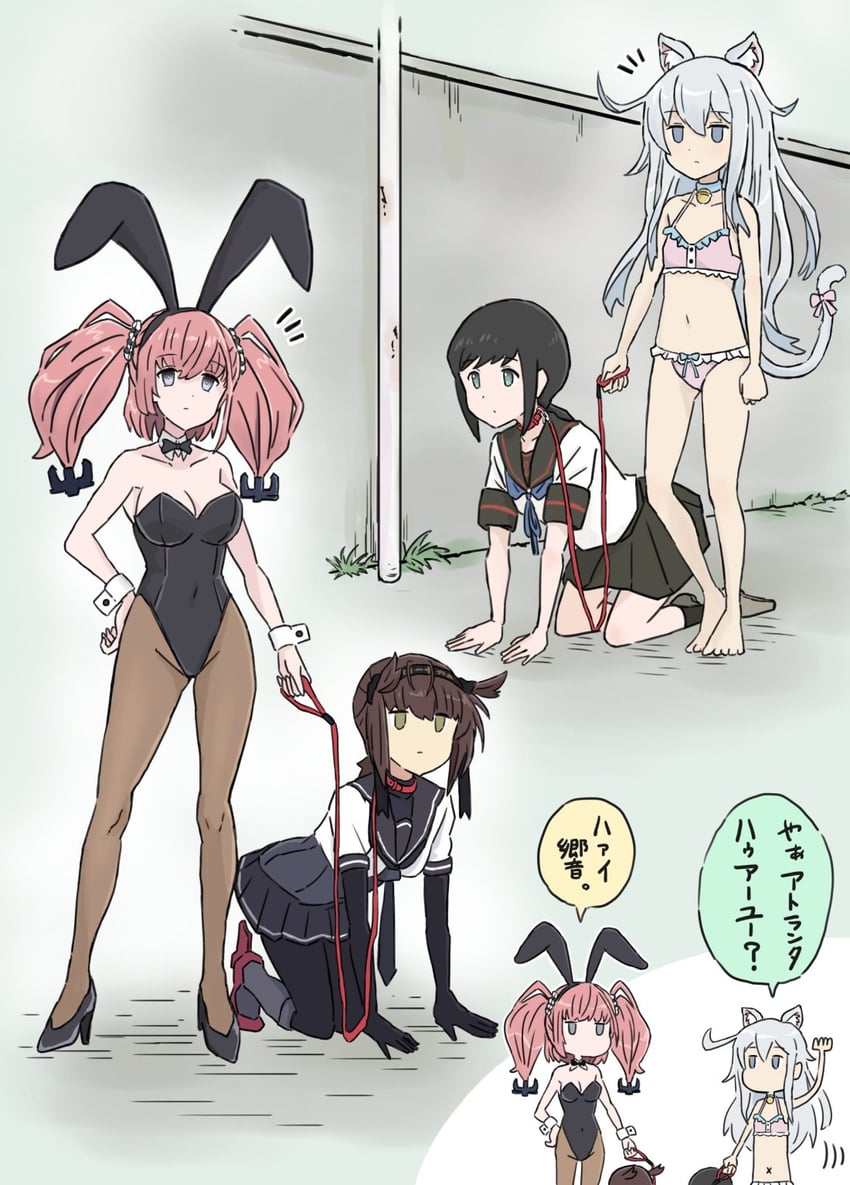 hibiki, fubuki, atlanta, hatsuzuki, and fubuki kai ni (kantai collection) drawn by kakincho