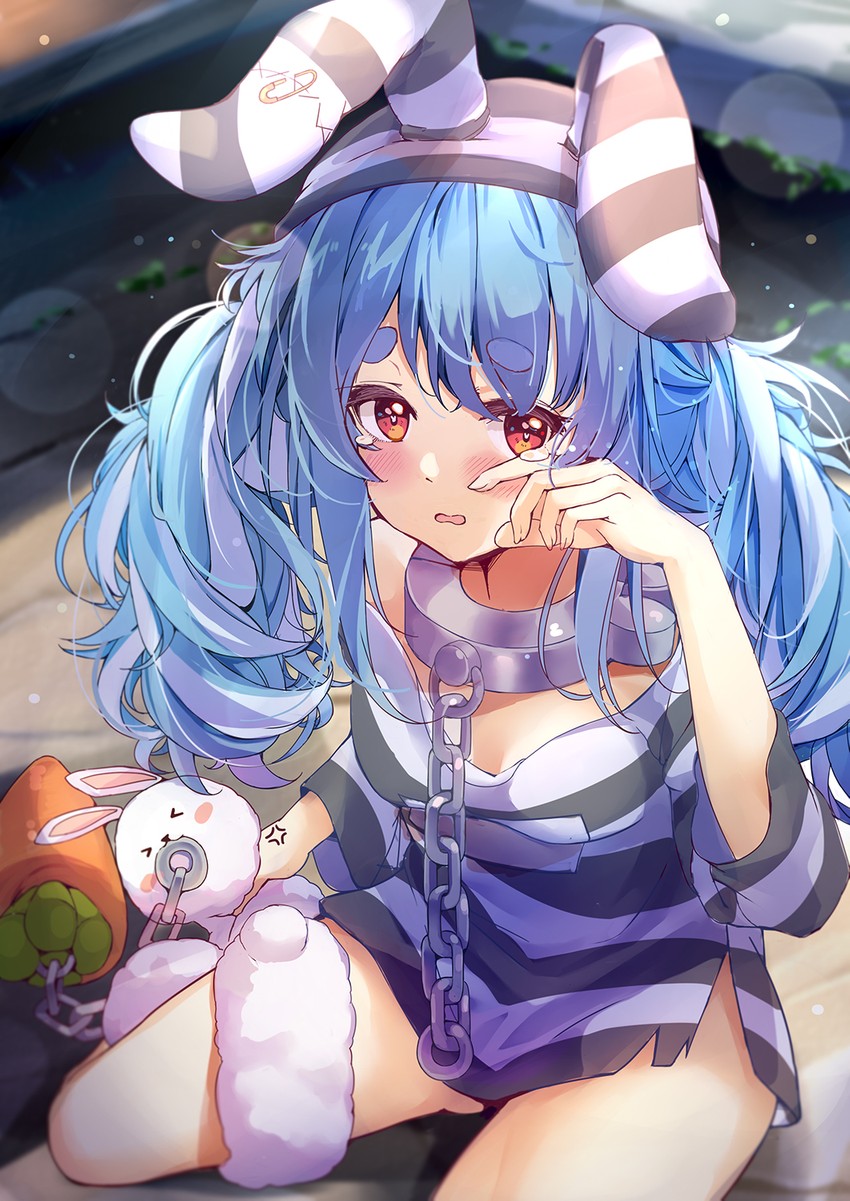 usada pekora and don-chan (hololive) drawn by nira_(vira)