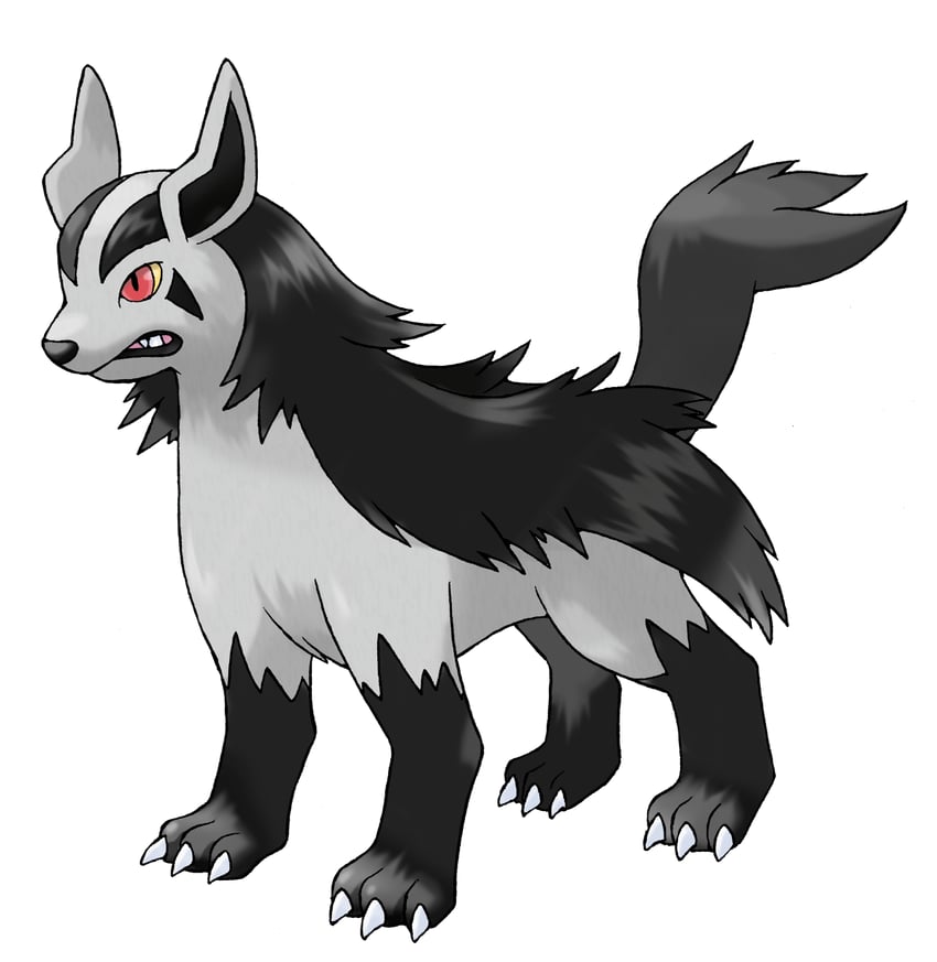 mightyena (pokemon and 1 more) drawn by sugimori_ken