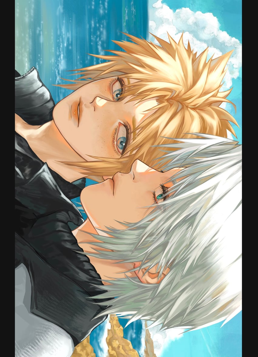cloud strife and sephiroth (final fantasy and 3 more) drawn by qianning