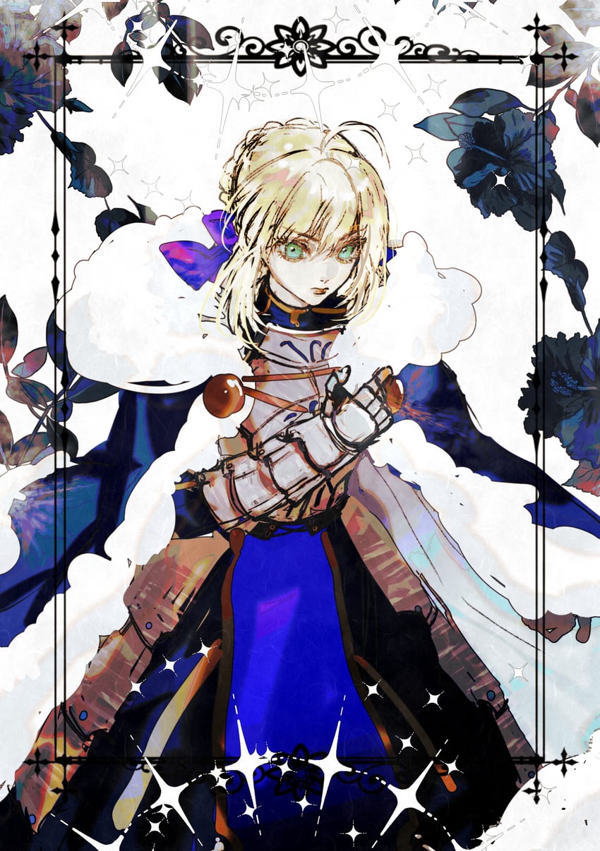 artoria pendragon and saber (fate and 2 more) drawn by f3000_kiara