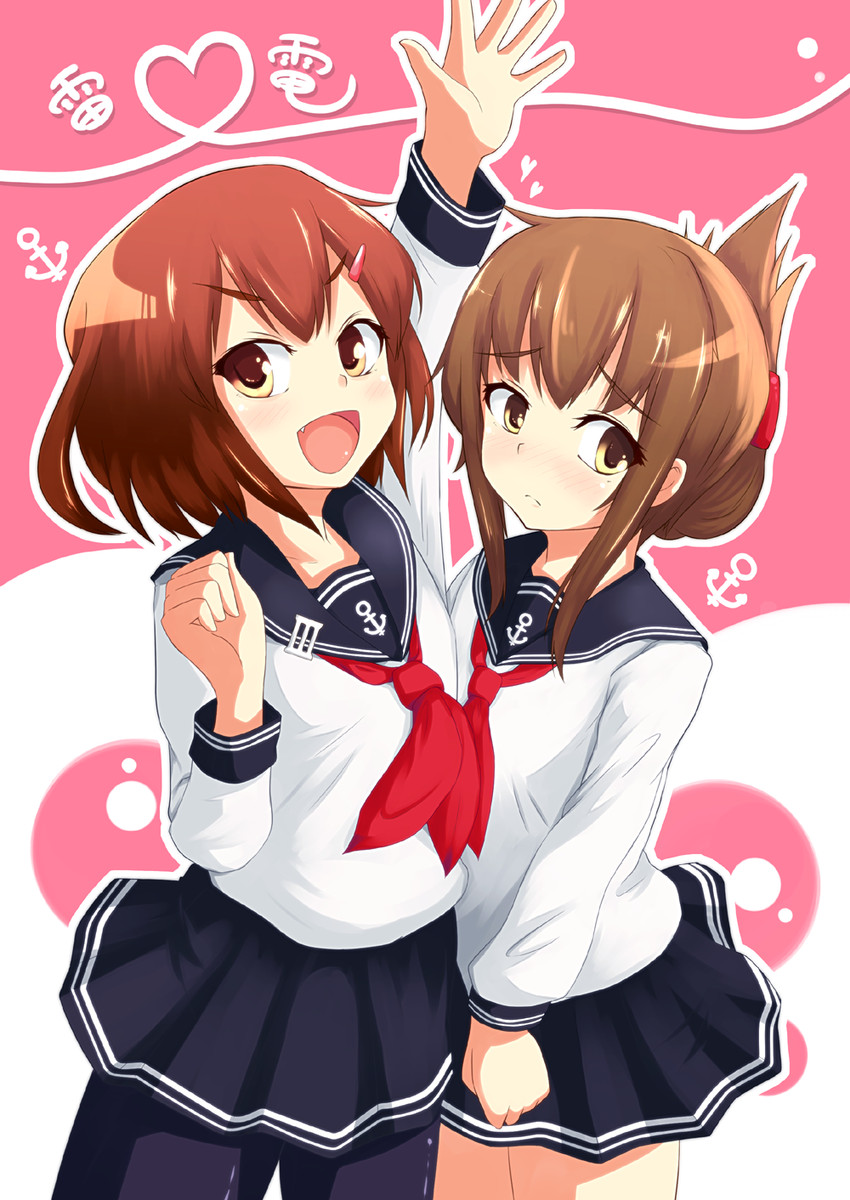 inazuma and ikazuchi (kantai collection) drawn by minazuki_(aqua-city)