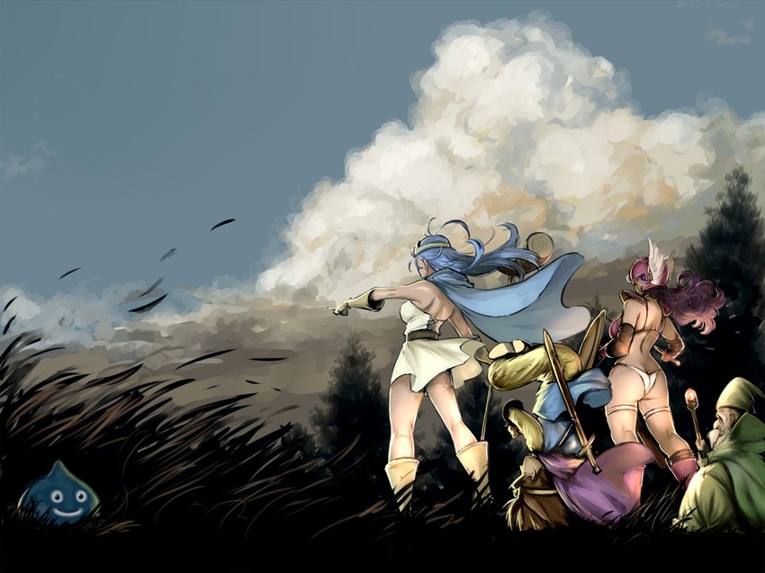 slime, warrior, sage, roto, hero, and 1 more (dragon quest and 1 more) drawn by twinpoo