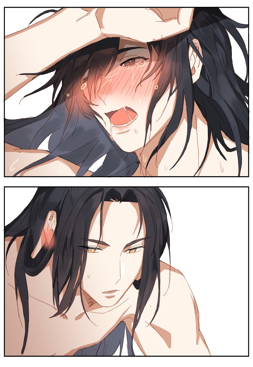 wei wuxian and lan wangji (modao zushi) drawn by jujeop
