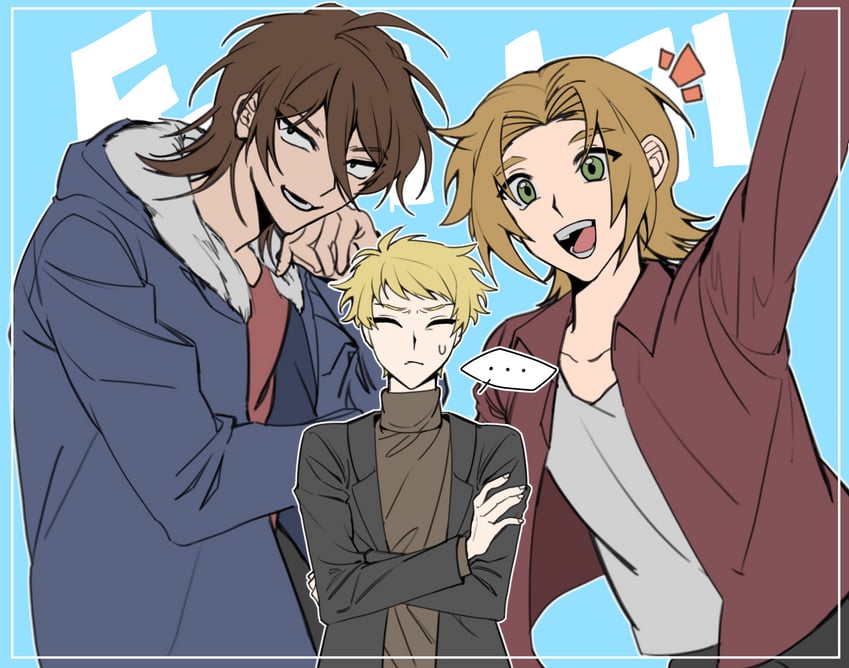 atou haruki, isoi reiji, and shinano eiji (saibou shinkyoku) drawn by gomnyong