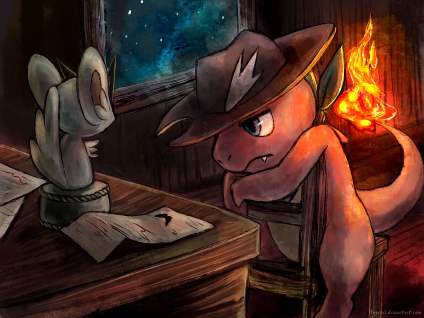 charmander and minccino (pokemon and 1 more) drawn by haychel