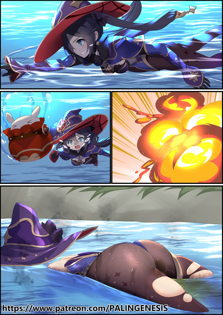 mona and klee (genshin impact) drawn by mvv