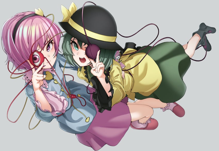 komeiji koishi and komeiji satori (touhou) drawn by metro_(jbcman0198)