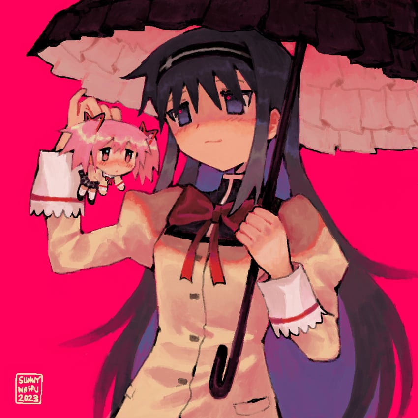 akemi homura and kaname madoka (mahou shoujo madoka magica and 1 more) drawn by sunny_sakana