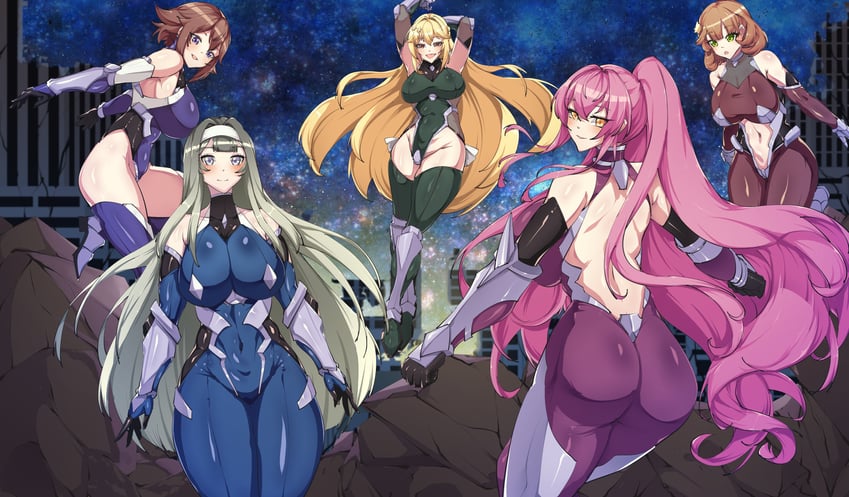 exosister irene, exosister elis, exosister stella, exosister martha, and exosister sophia (yu-gi-oh! and 1 more) drawn by pclle2