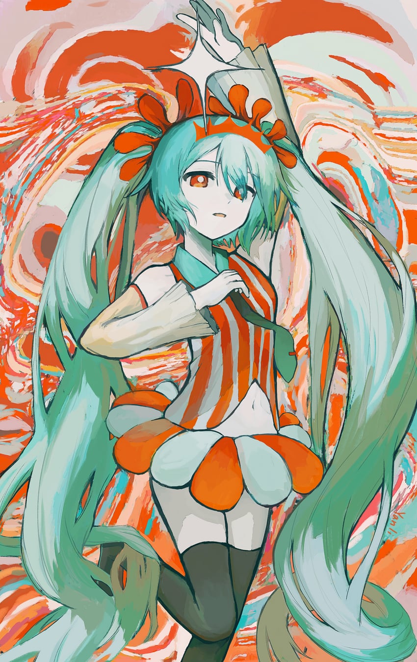 hatsune miku (vocaloid and 1 more) drawn by salt_(xinjinjumin)