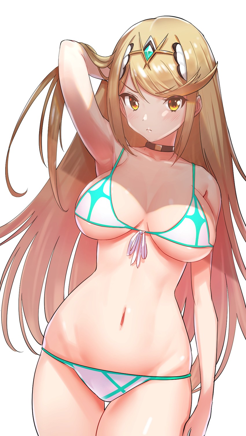 mythra (xenoblade chronicles and 1 more) drawn by green322