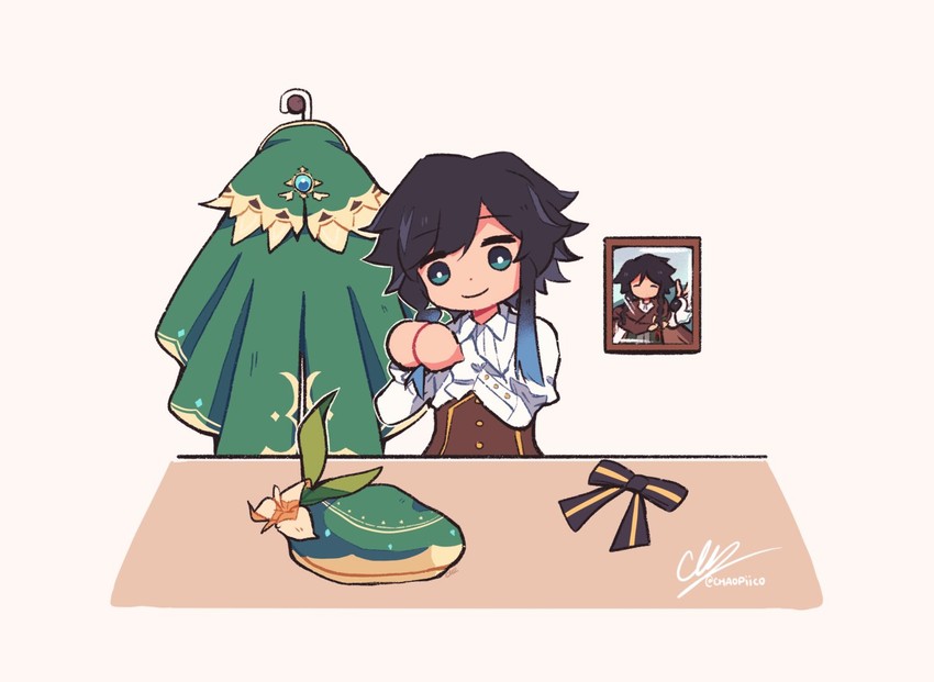 venti, barbatos, and nameless bard (genshin impact) drawn by chaopiico