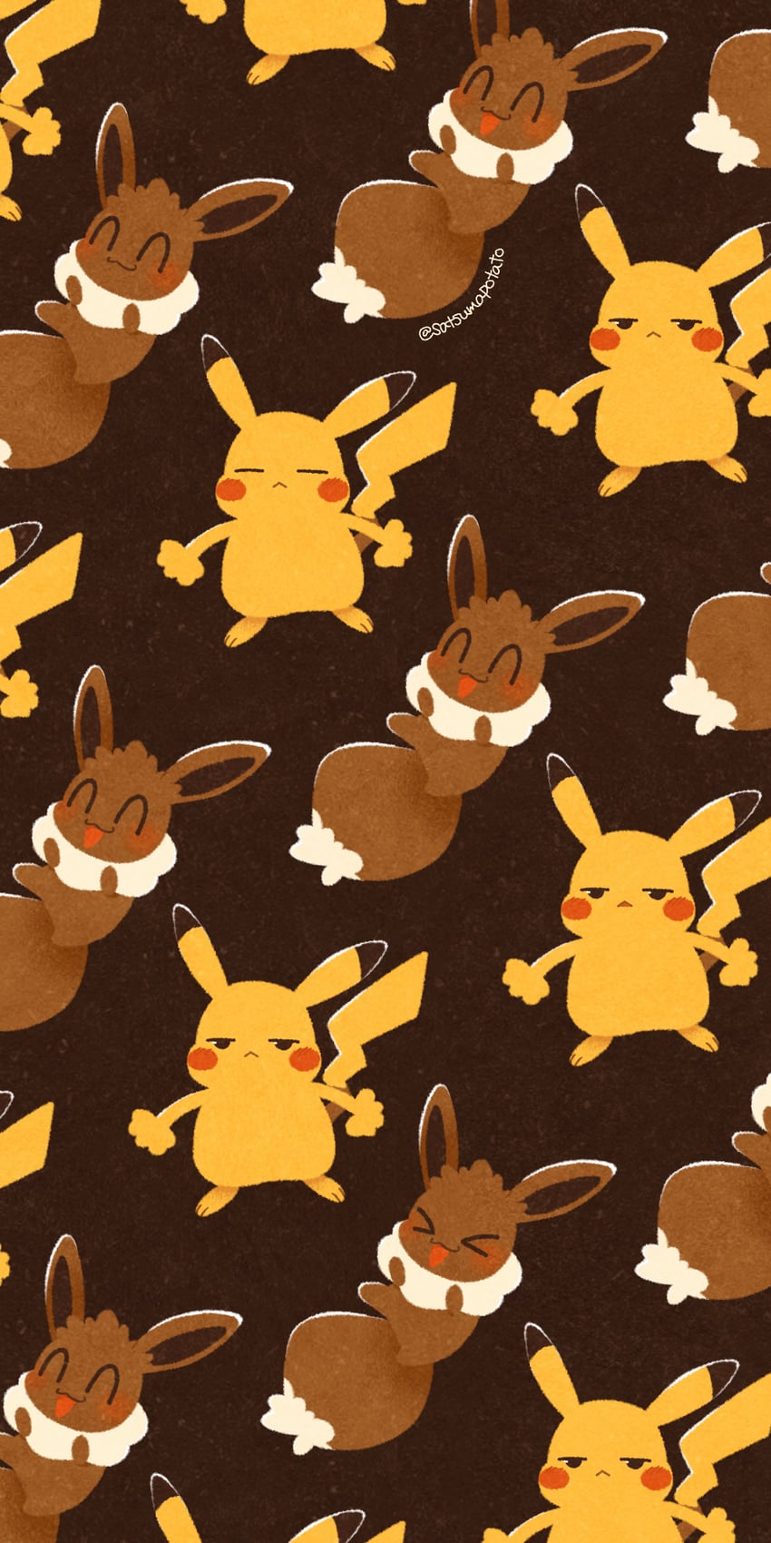 pikachu and eevee (pokemon and 1 more) drawn by satsumapotato