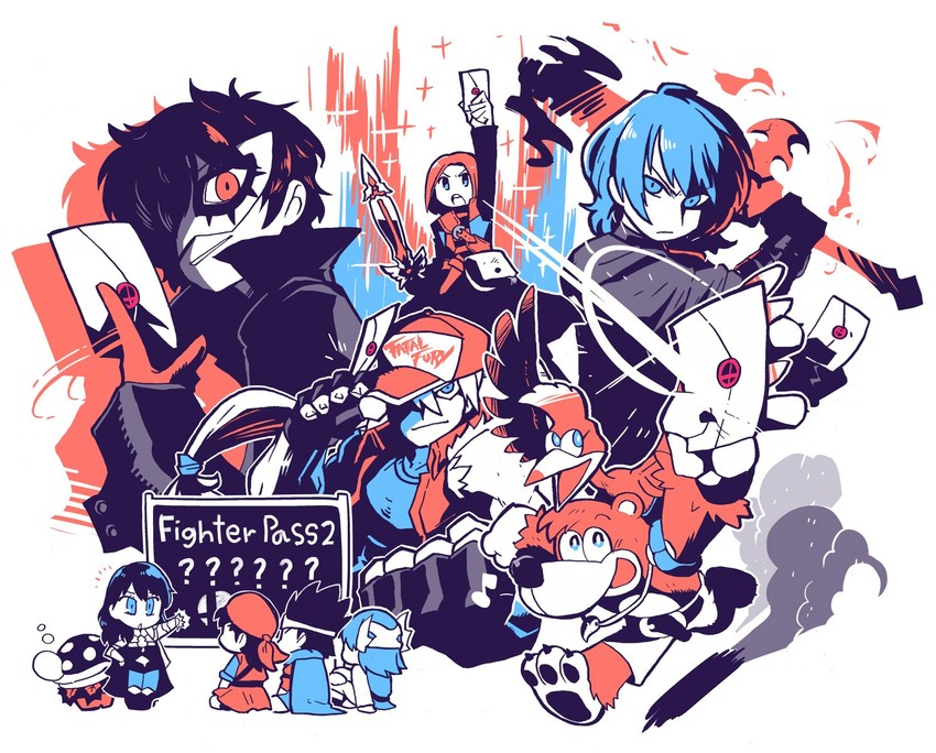 female byleth, amamiya ren, male byleth, roto, terry bogard, and 4 more (fire emblem and 13 more) drawn by rariatto_(ganguri)