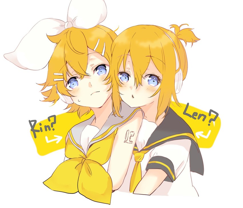 kagamine rin and kagamine len (vocaloid) drawn by oyamada_gamata