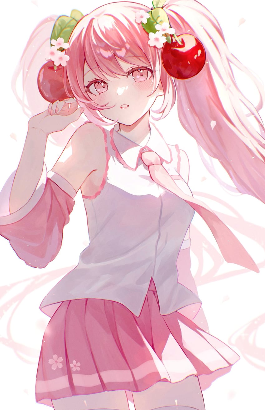 hatsune miku and sakura miku (vocaloid) drawn by ilis_0226