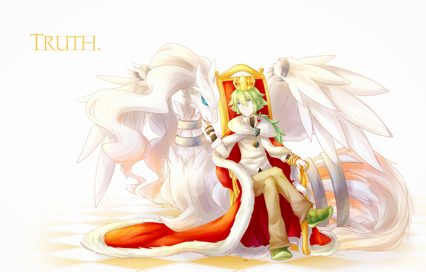 n and reshiram (pokemon and 1 more) drawn by hacko
