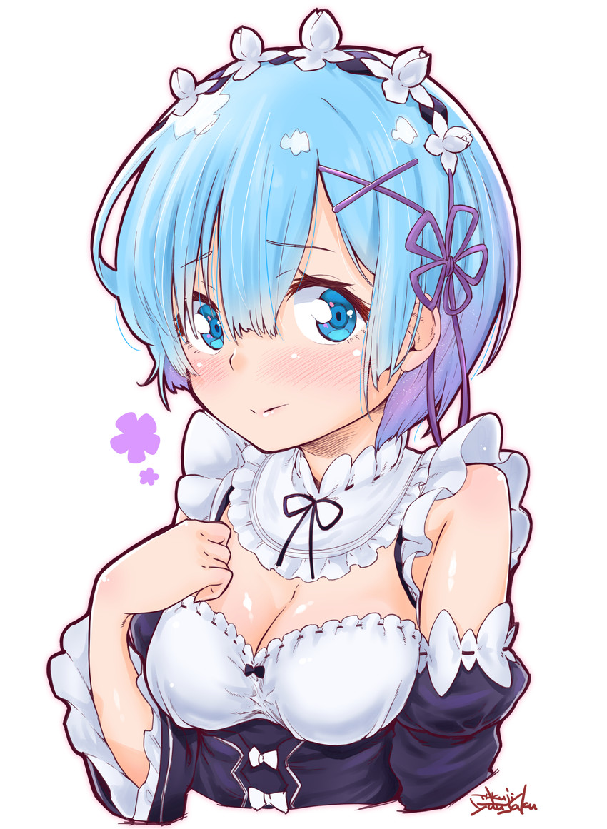 rem (re:zero kara hajimeru isekai seikatsu) drawn by takuji_yuusaku