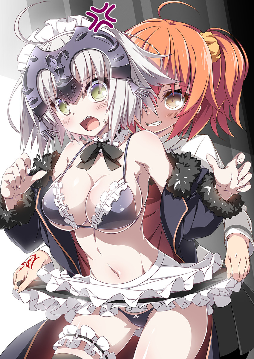 artoria pendragon, fujimaru ritsuka, jeanne d'arc alter, and saber alter (fate and 1 more) drawn by suzuri_(tennenseki)