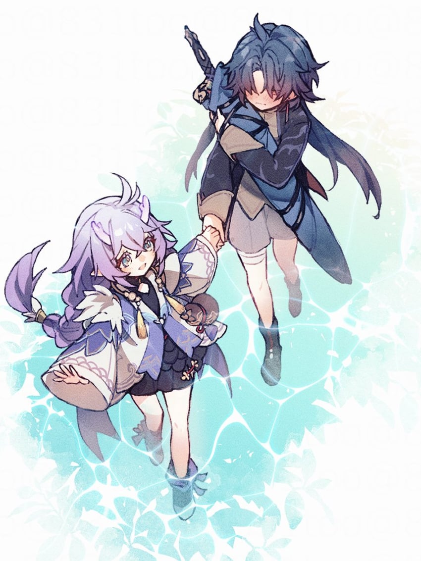 blade and bailu (honkai and 1 more) drawn by 831too