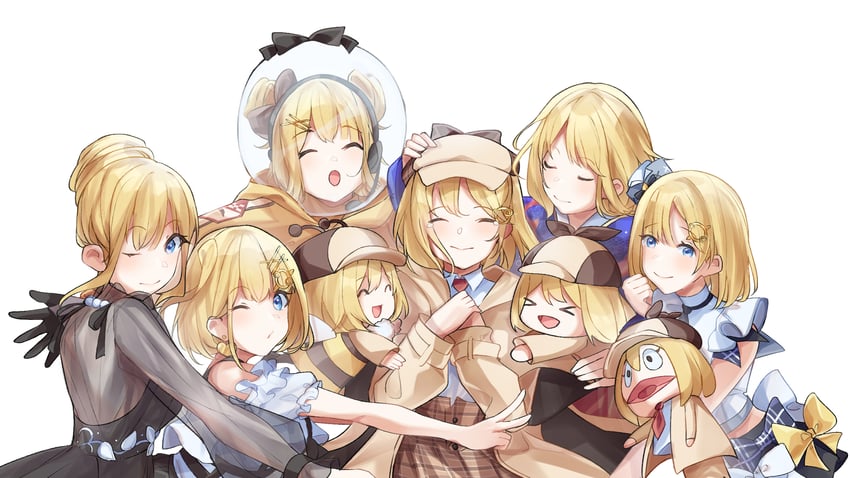 watson amelia and smol ame (hololive and 1 more) drawn by catricius and hito_(maruhito)