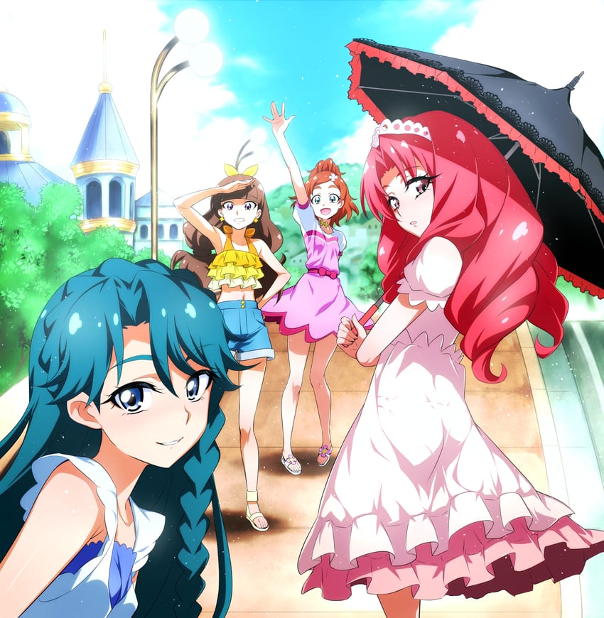amanogawa kirara, haruno haruka, kaidou minami, and akagi towa (precure and 1 more) drawn by nakahira_guy