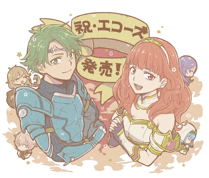 celica, alm, faye, silque, leon, and 1 more (fire emblem and 2 more) drawn by hiyori_(rindou66)