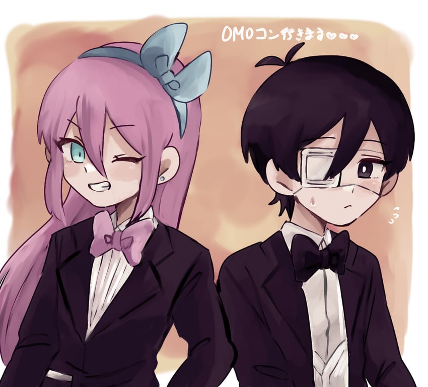 sunny and aubrey (omori) drawn by andou_(sino_spkt)