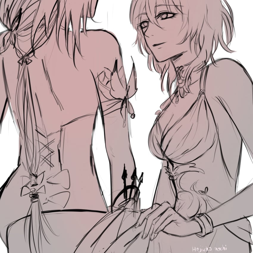 castorice and aglaea (honkai and 1 more) drawn by hojicha.