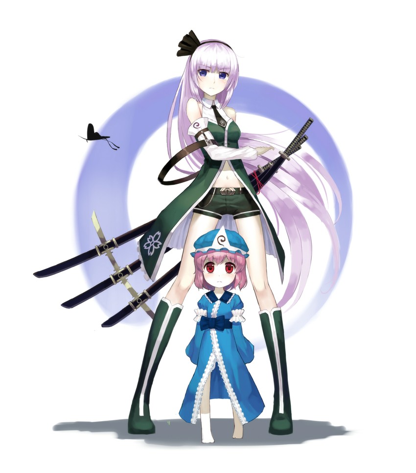 konpaku youmu and saigyouji yuyuko (touhou) drawn by keli_bang