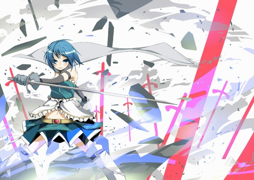 miki sayaka (mahou shoujo madoka magica) drawn by isogai_yuuji