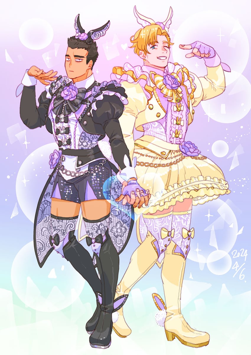 ao isami and lewis smith (yuuki bakuhatsu bang bravern) drawn by kurokodairu