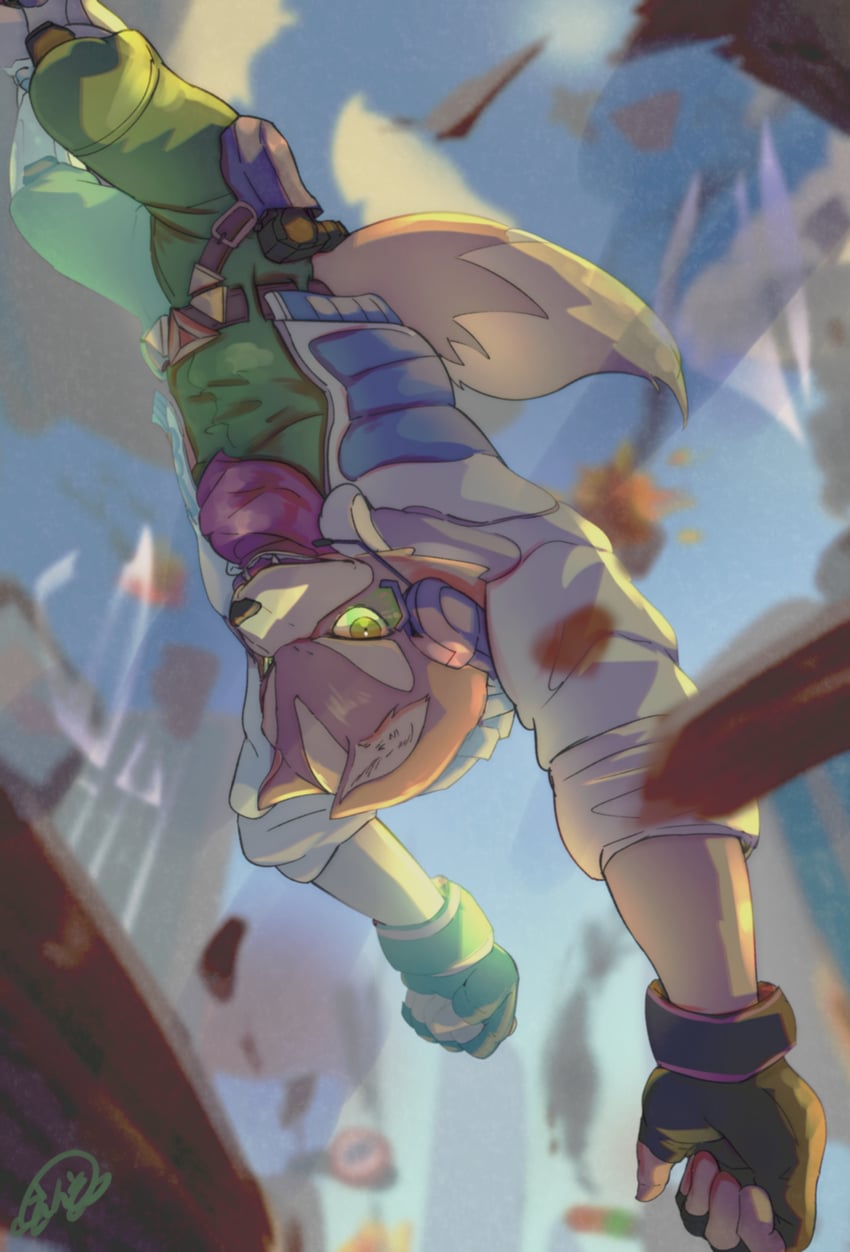 fox mccloud (super smash bros. and 1 more) drawn by enso_turtle
