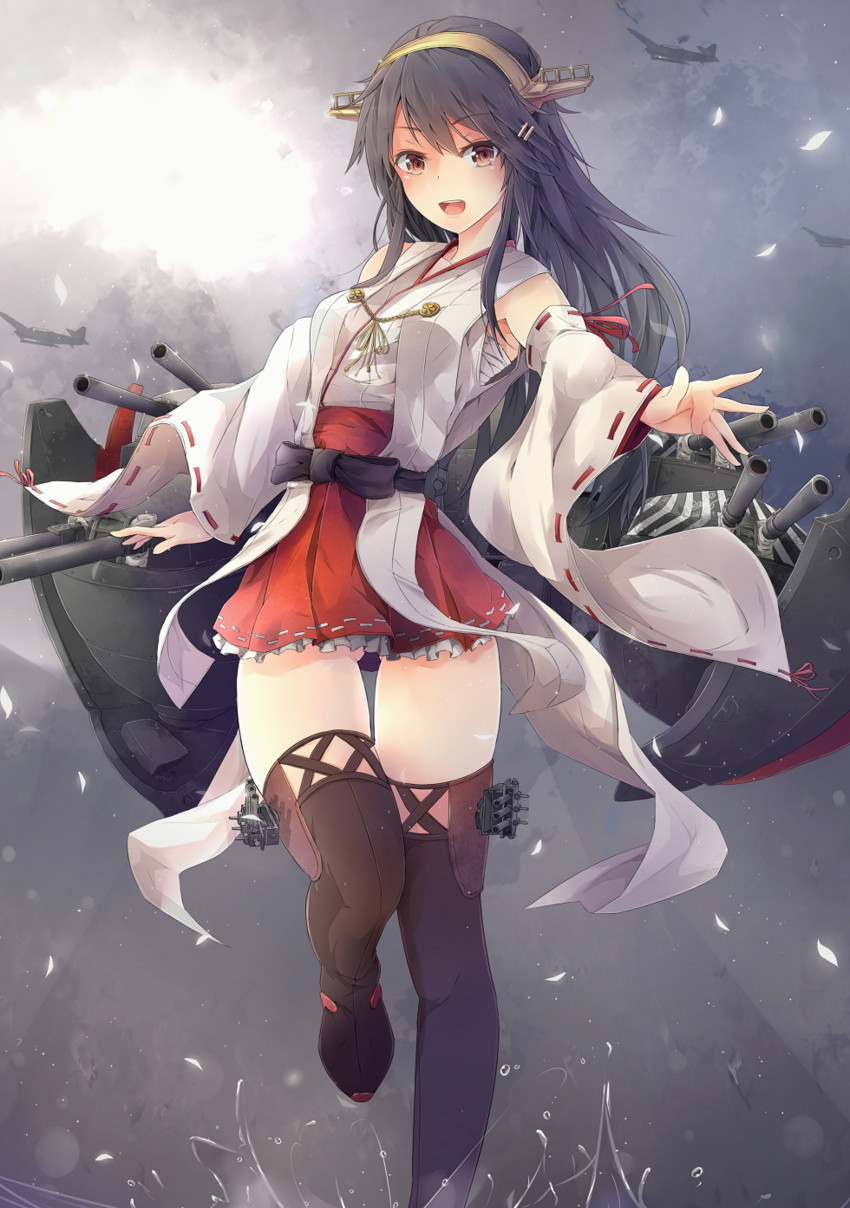 haruna and haruna kai ni (kantai collection) drawn by jenson_tw
