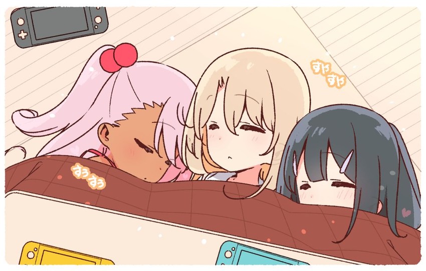 illyasviel von einzbern, chloe von einzbern, and miyu edelfelt (fate and 1 more) drawn by yoru_nai