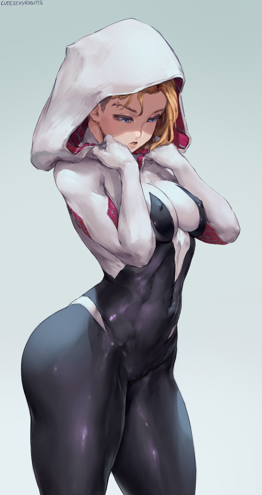 spider-gwen and gwen stacy (marvel and 1 more) drawn by cutesexyrobutts